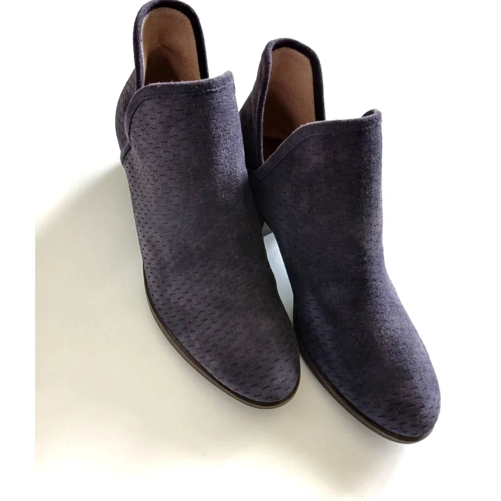 Lucky Brand Baley Deep Purple Suede Leather Ankle Boot Women's Size 9M